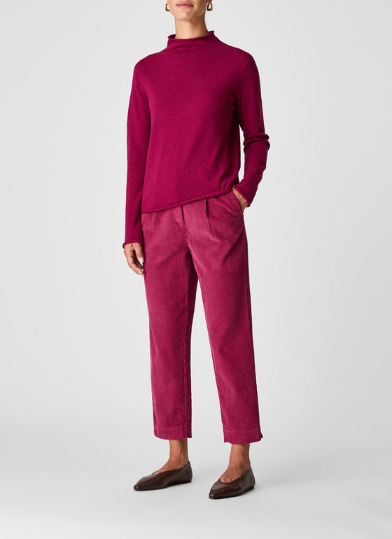 Pullover Stehkragen 1/1 Arm Bordeaux Frontansicht