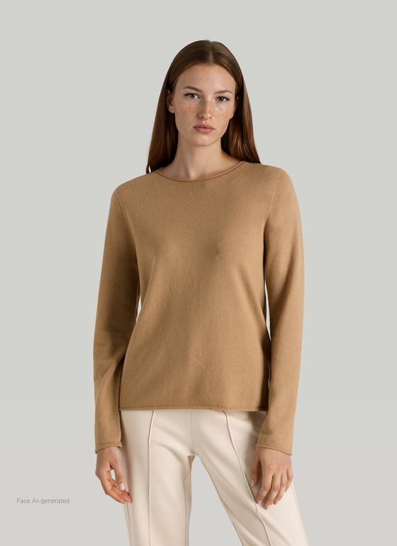 Pullover Rundhals 1/1 Arm Pumpkin Spice Frontansicht