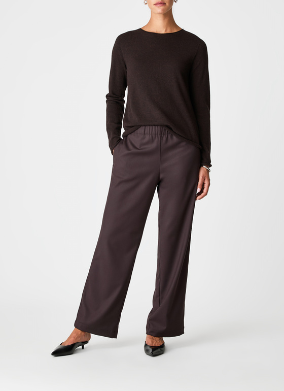 Pullover Rundhals 1/1 Arm Dark Espresso Frontansicht