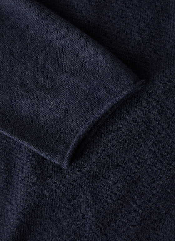 Pullover Rundhals 1/1 Arm Navy Frontansicht
