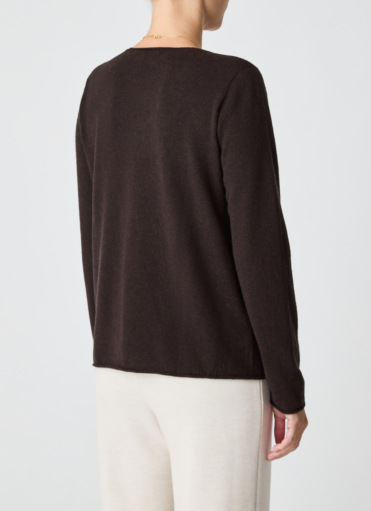 Pullover V-Ausschnitt 1/1 Arm, Dark Espresso Rückansicht