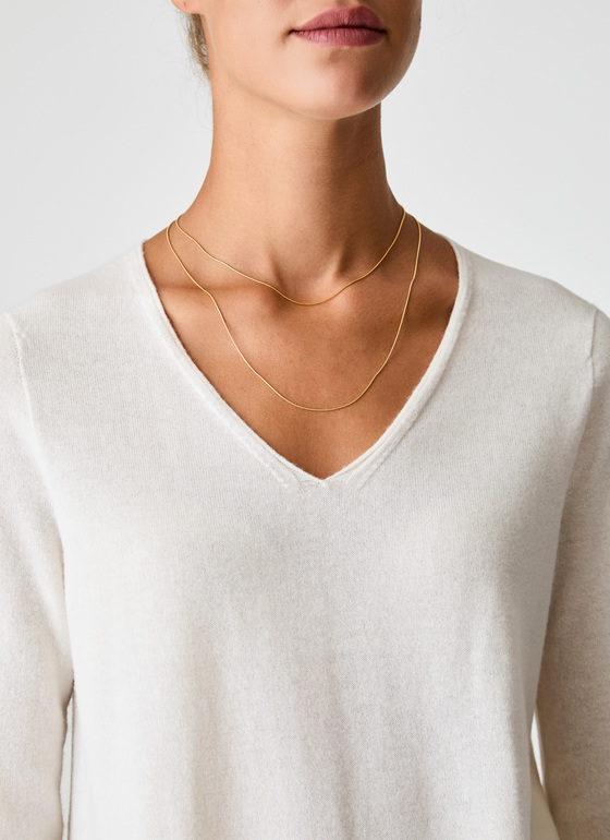 Pullover V-Ausschnitt 1/1 Arm New White Frontansicht