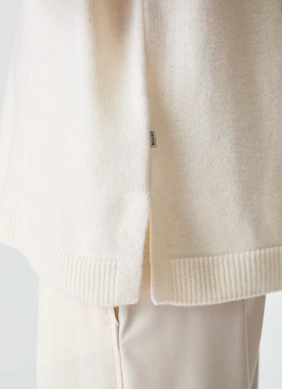 Pullover Rollkragen 1/1 Arm New White Frontansicht