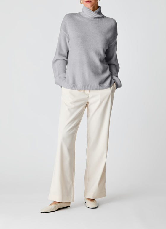 Pullover Rollkragen 1/1 Arm Granite Grey Frontansicht