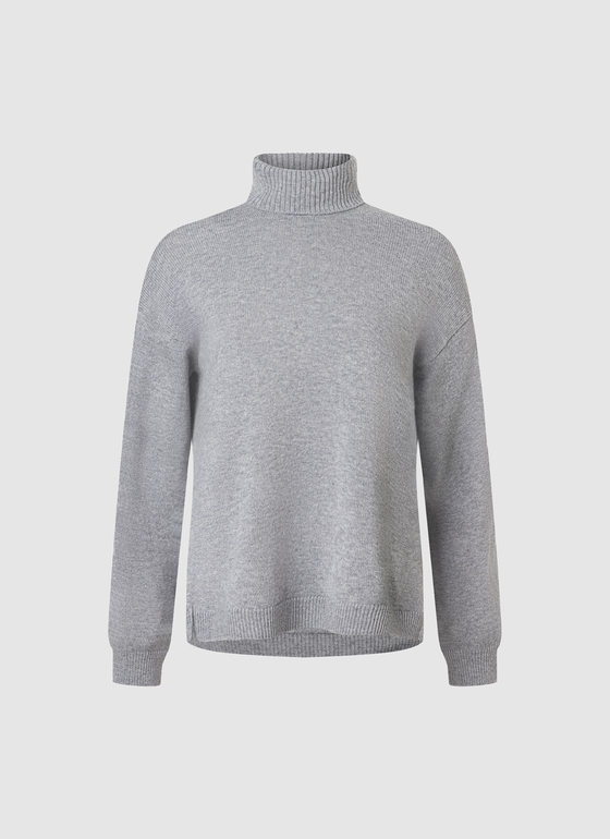 Pullover Rollkragen 1/1 Arm Granite Grey Frontansicht