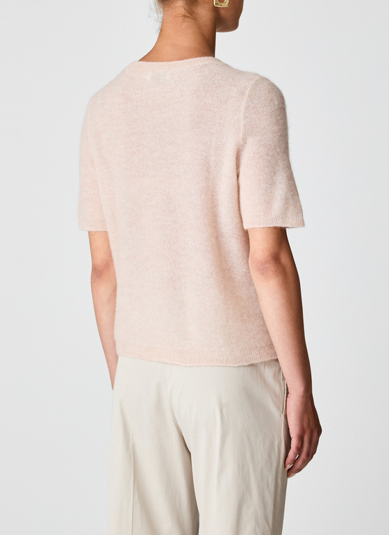 Pullover Rundhals 1/1 Arm Pastel Peach Frontansicht