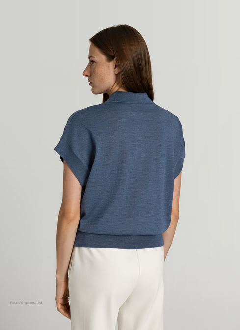 Pullover Polokragen Knopf 1/1 Arm width=