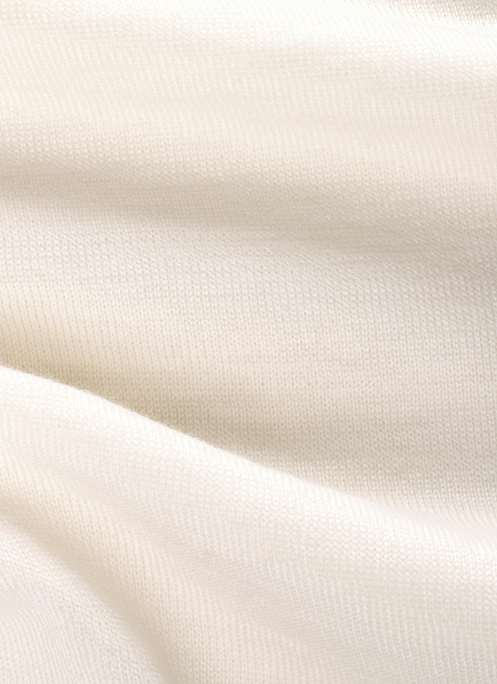 Pullover Polokragen Knopf 1/1 Arm New White Frontansicht