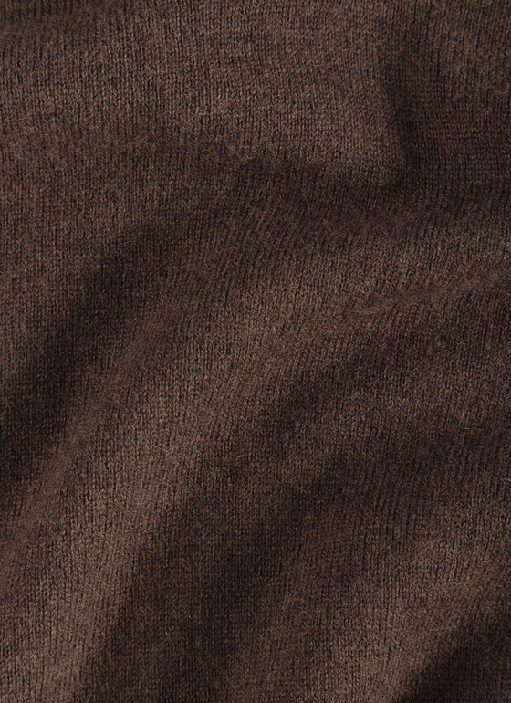 Pullover Stehkragen 1/2 Arm Dark Coffee Frontansicht