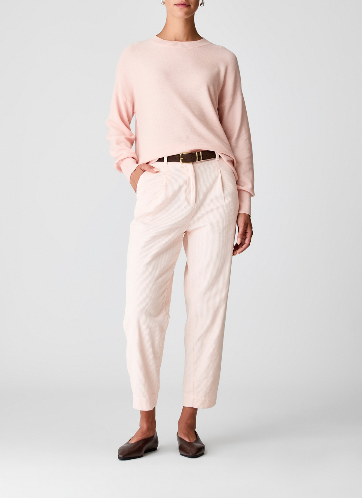 Pullover Rundhals 1/1 Arm, Pastel Peach Detailansicht 2