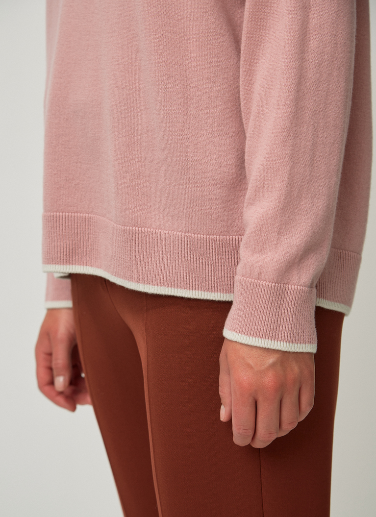 Pullover Rundhals 1/1 Arm, Rosé Detailansicht 2