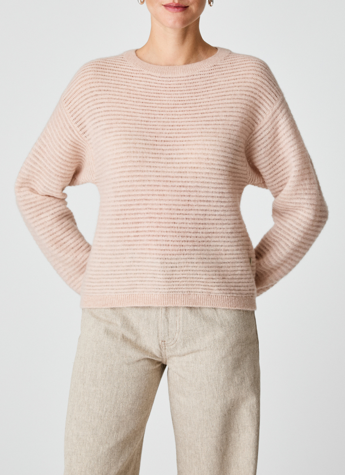 Pullover Rundhals 1/1 Arm, Pastel Peach Detailansicht 1