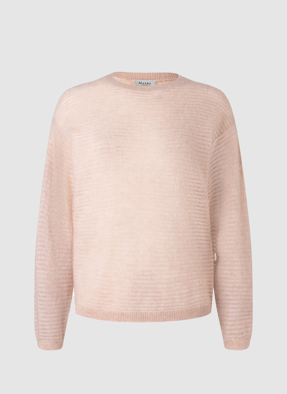Pullover Rundhals 1/1 Arm Pastel Peach Frontansicht
