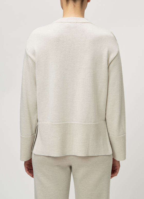 Pullover Rundhals 1/1 Arm Marzipan Frontansicht