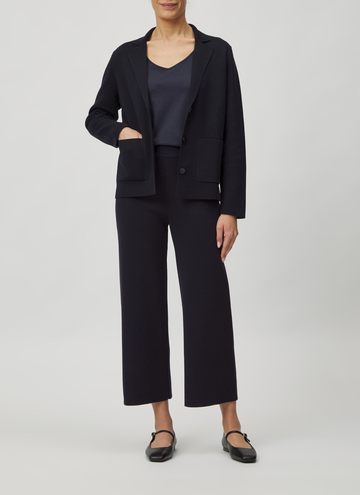 Strickhose, Navy Detailansicht 2