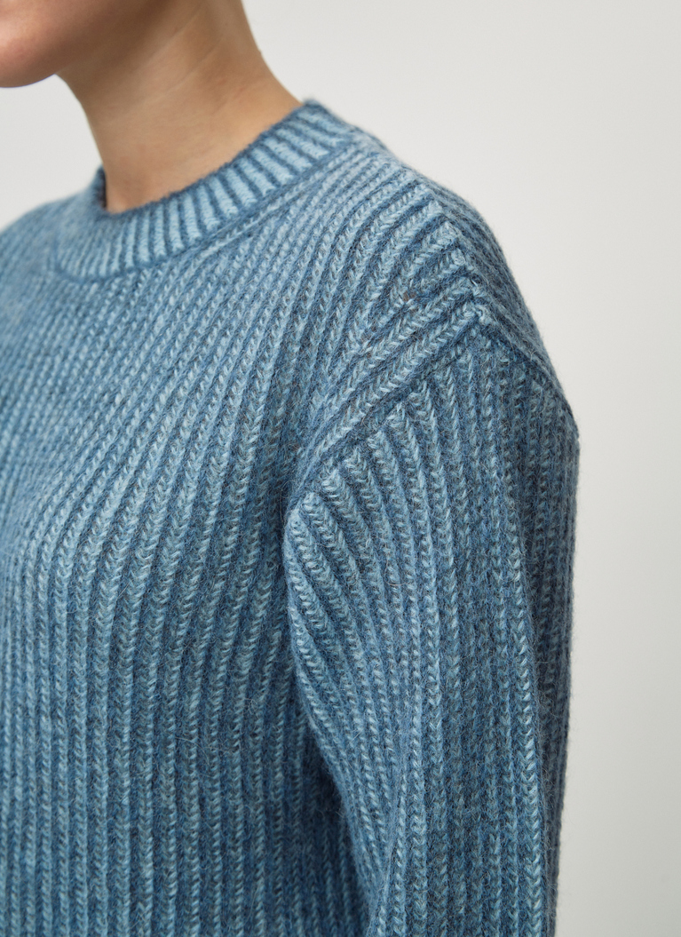 Pullover Rundhals 1/1 Arm, Whale Blue Detailansicht 1