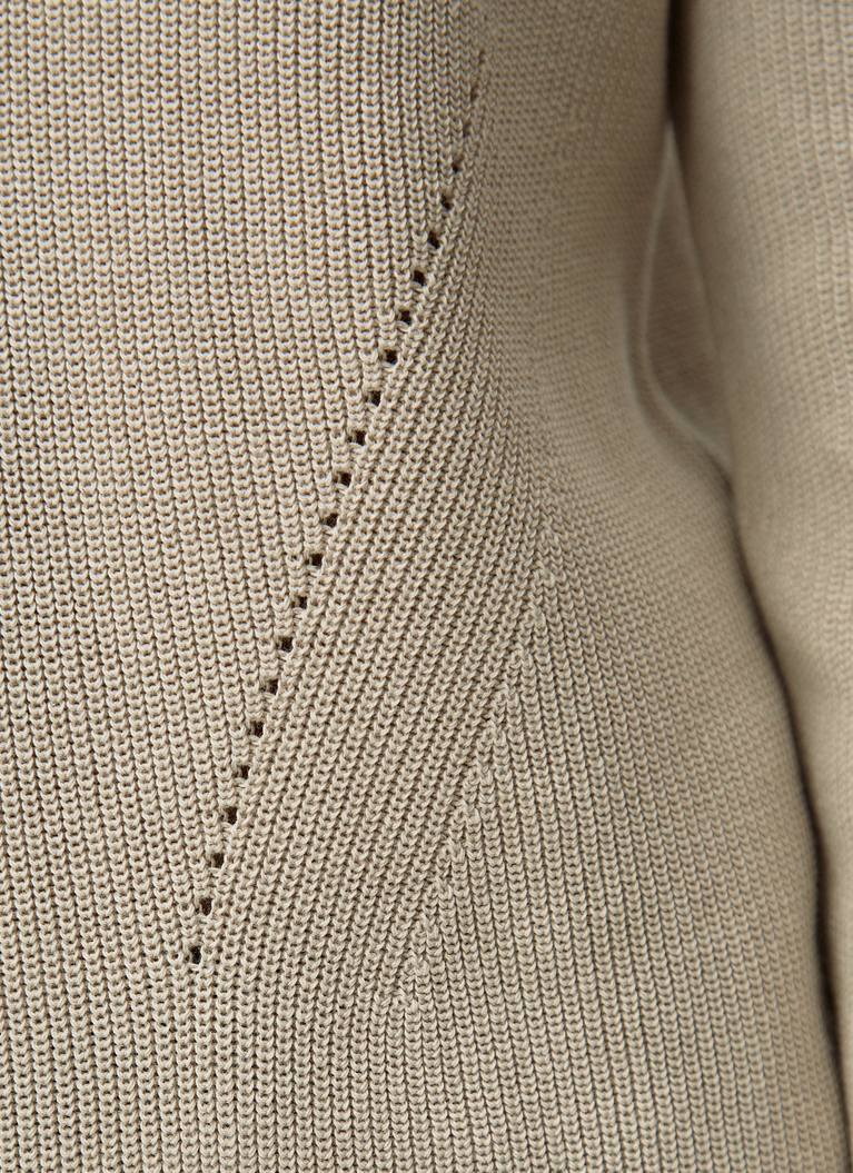 Pullover V-Ausschnitt 1/1 Arm, Beige Detailansicht 2