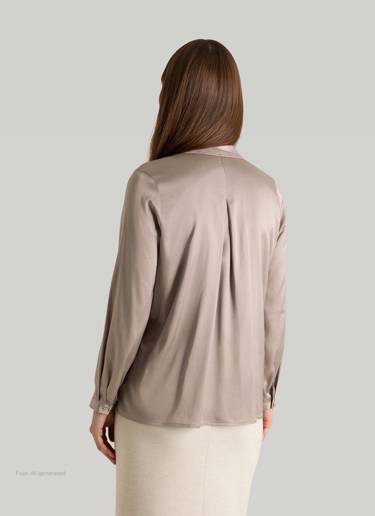 Bluse 1/1 Arm, Taupe Grey Rückansicht