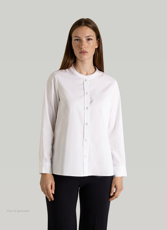 Bluse 1/1 Arm Pure White Frontansicht