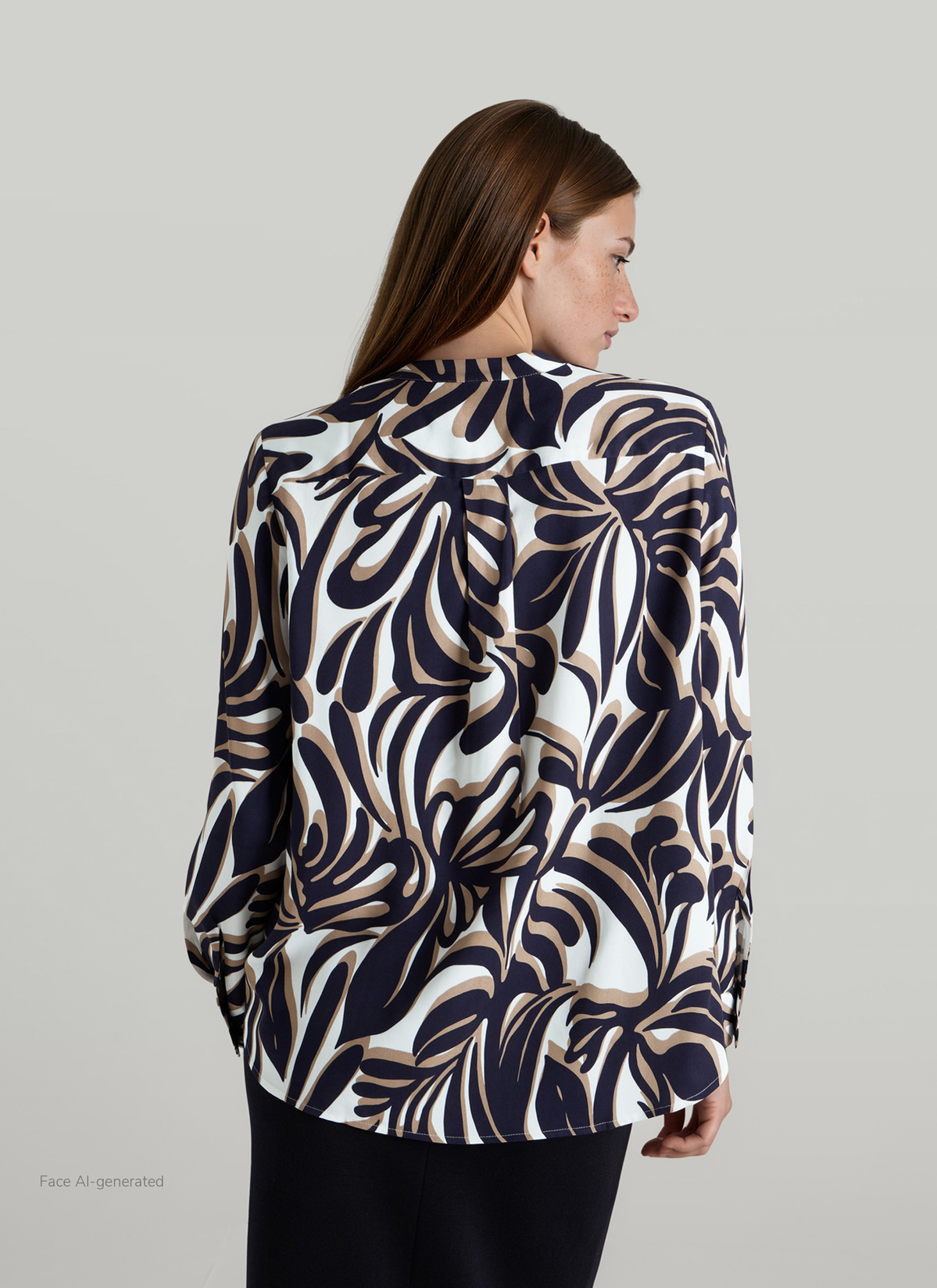 Bluse 1/1 Arm, Navy Rückansicht