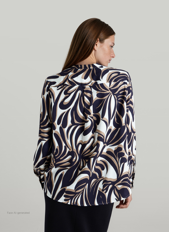 Bluse 1/1 Arm Navy Frontansicht