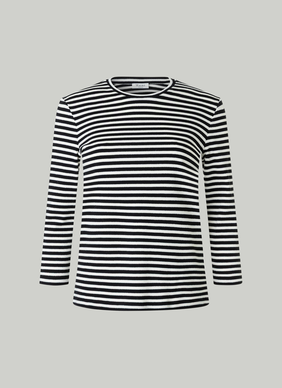 Longsleeve Rundhals 3/4 Arm Black Frontansicht