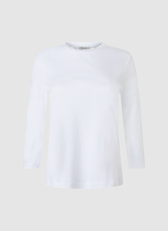 Longsleeve Rundhals 3/4 Arm Pure White Frontansicht
