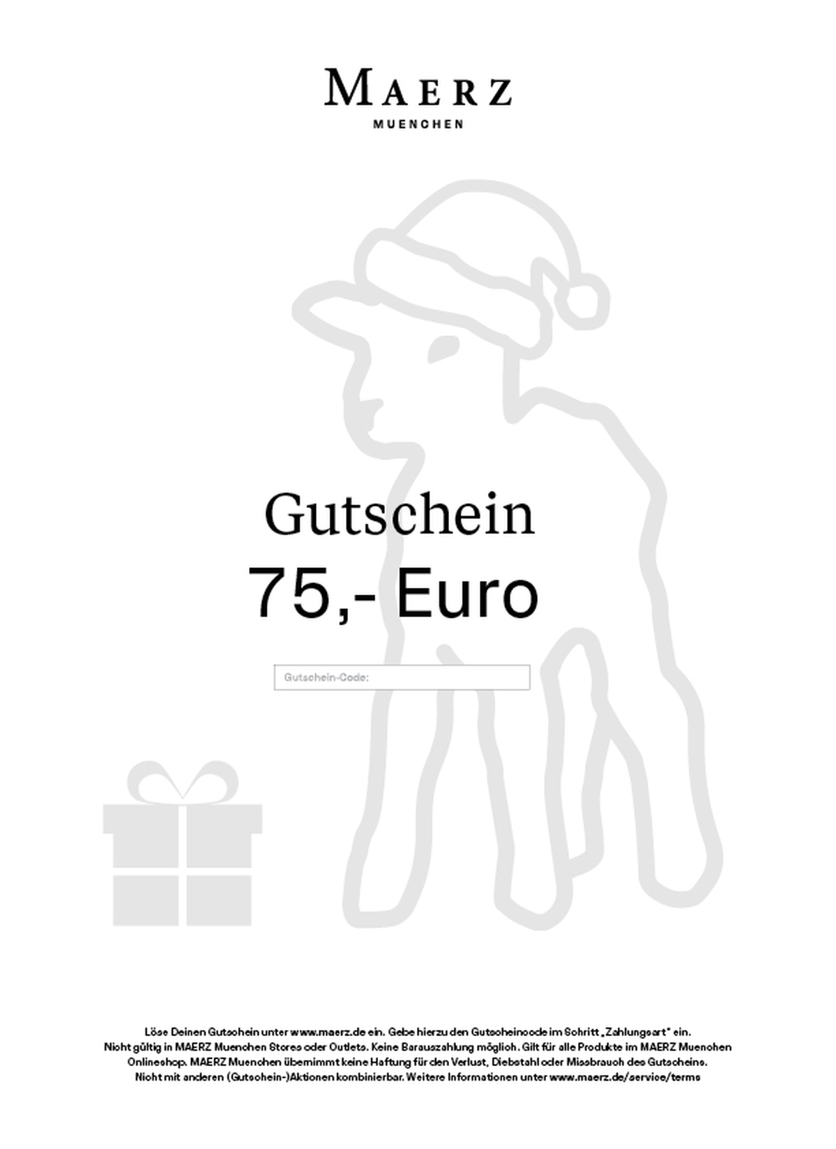 75,-€ PDF GUTSCHEIN ONLINESHOP, neutral farblos Rückansicht