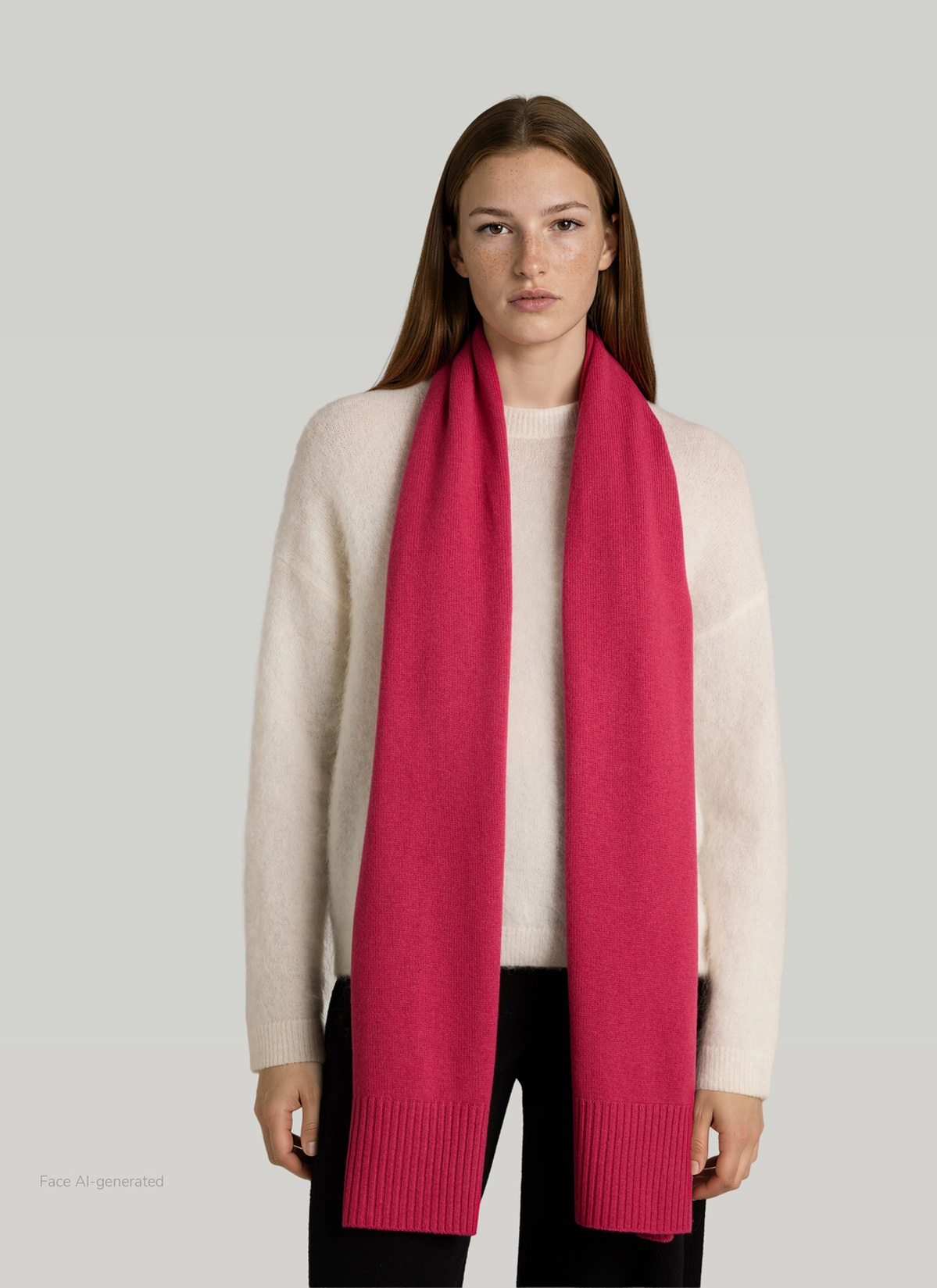 Schal, Peony Red Detailansicht 2