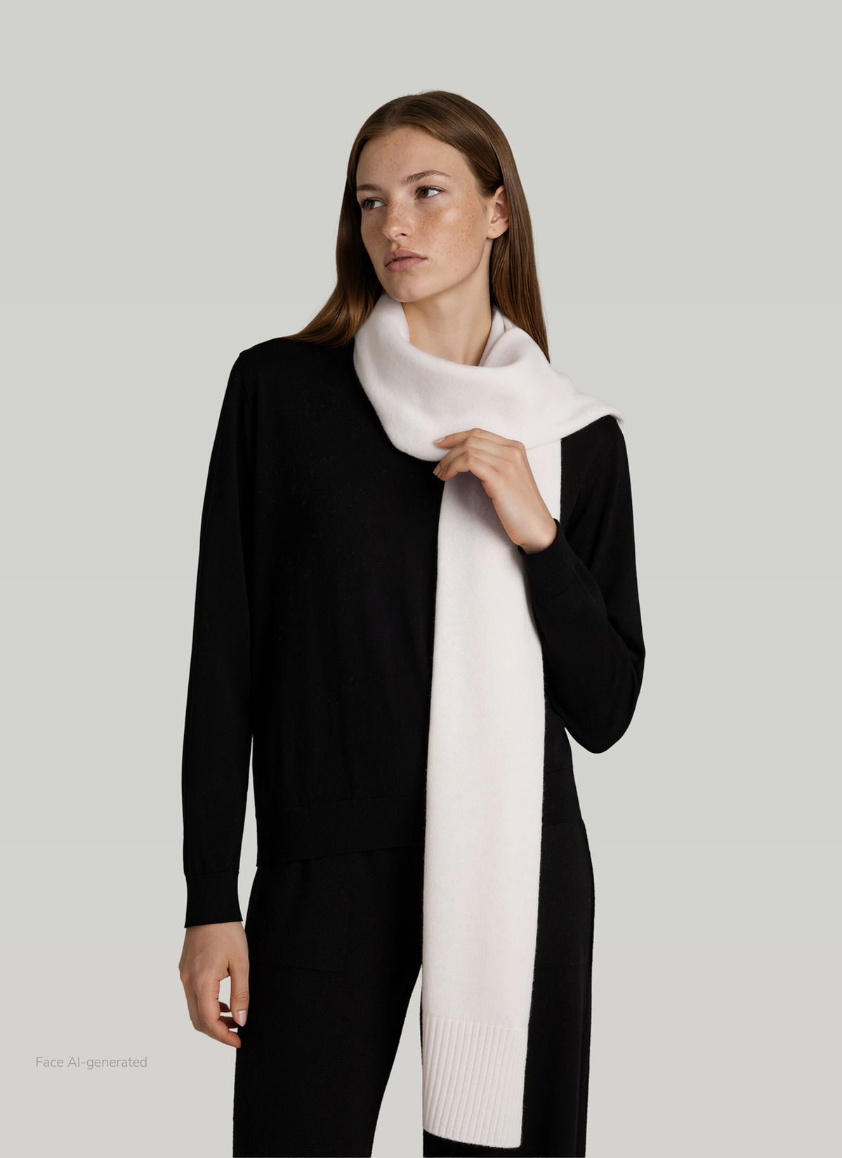 Schal, New White Detailansicht 2